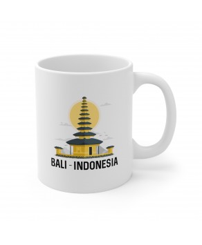 Bali Indonesia Pura Ulun Dano Temple Travel Destination Tea Cup Ceramic Coffee Mug 
